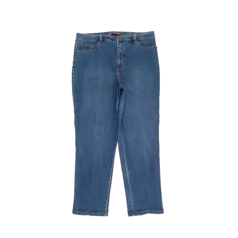 Gloria Vanderbilt Amanda Straight Leg Women's size 16P Dark Wash Blue Denim Jean